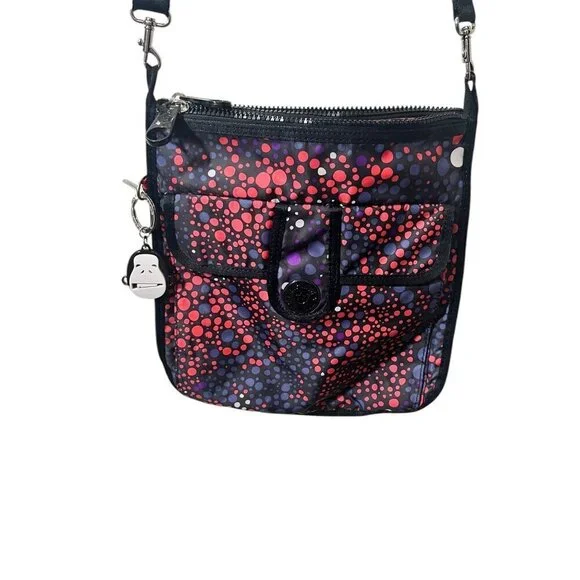 Kipling Grilla Grirlz Black/Red Polka Dot Crossbody Bag Adjustable Strap NWOT - Picture 1 of 7